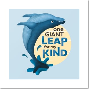 Whale Giant Leap Witty Statement Posters and Art